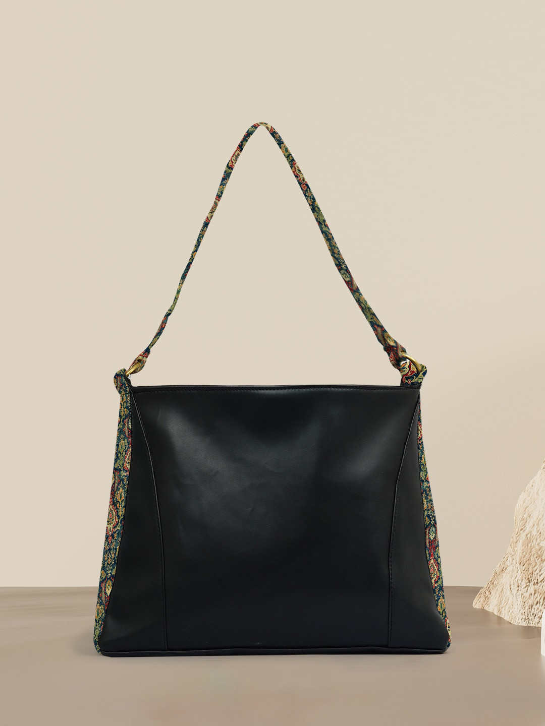 

Crazy Corner Structured Shoulder Bag, Black