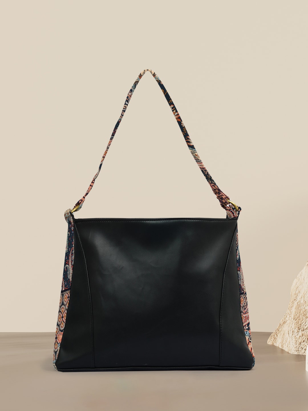 

Crazy Corner Floral Printed Structured Tote Bag, Black