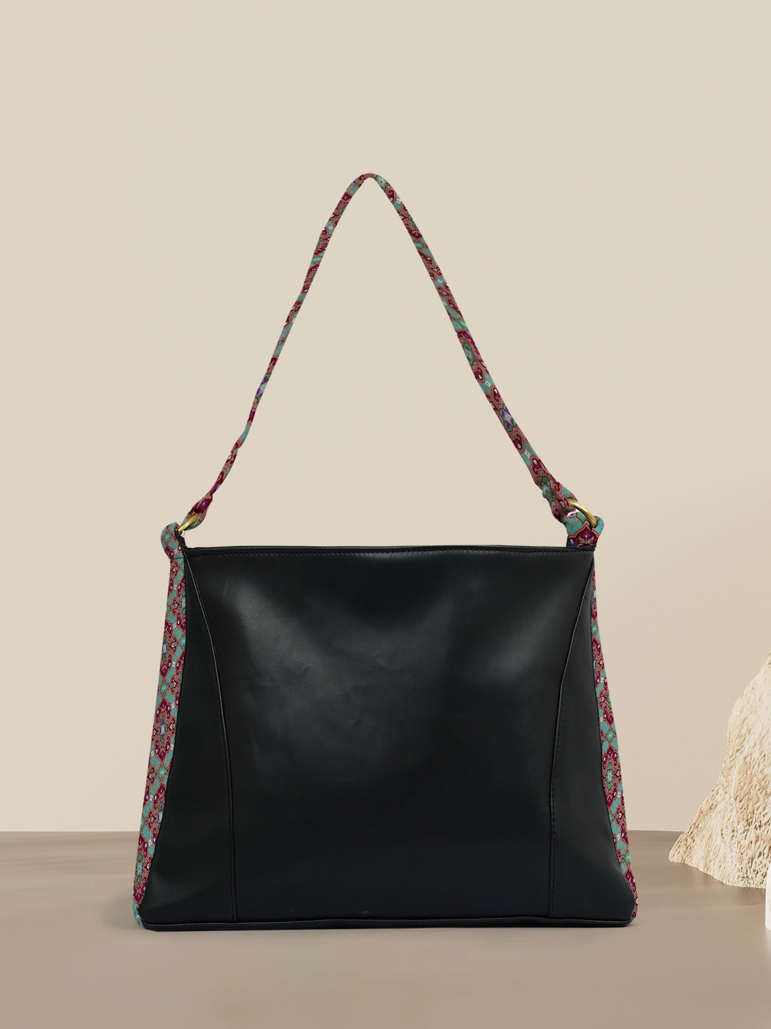 

Crazy Corner Structured Shoulder Bag, Black