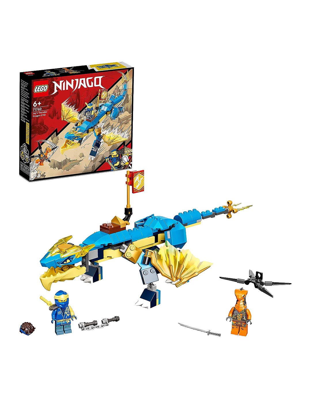 

LEGO Kids 140 Pcs NINJAGO Jays Thunder Dragon Building Kit, Grey