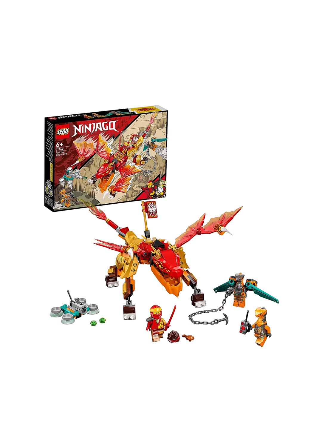 

LEGO 204 Pieces NINJAGO Kais Fire Dragon Building Kit, Grey