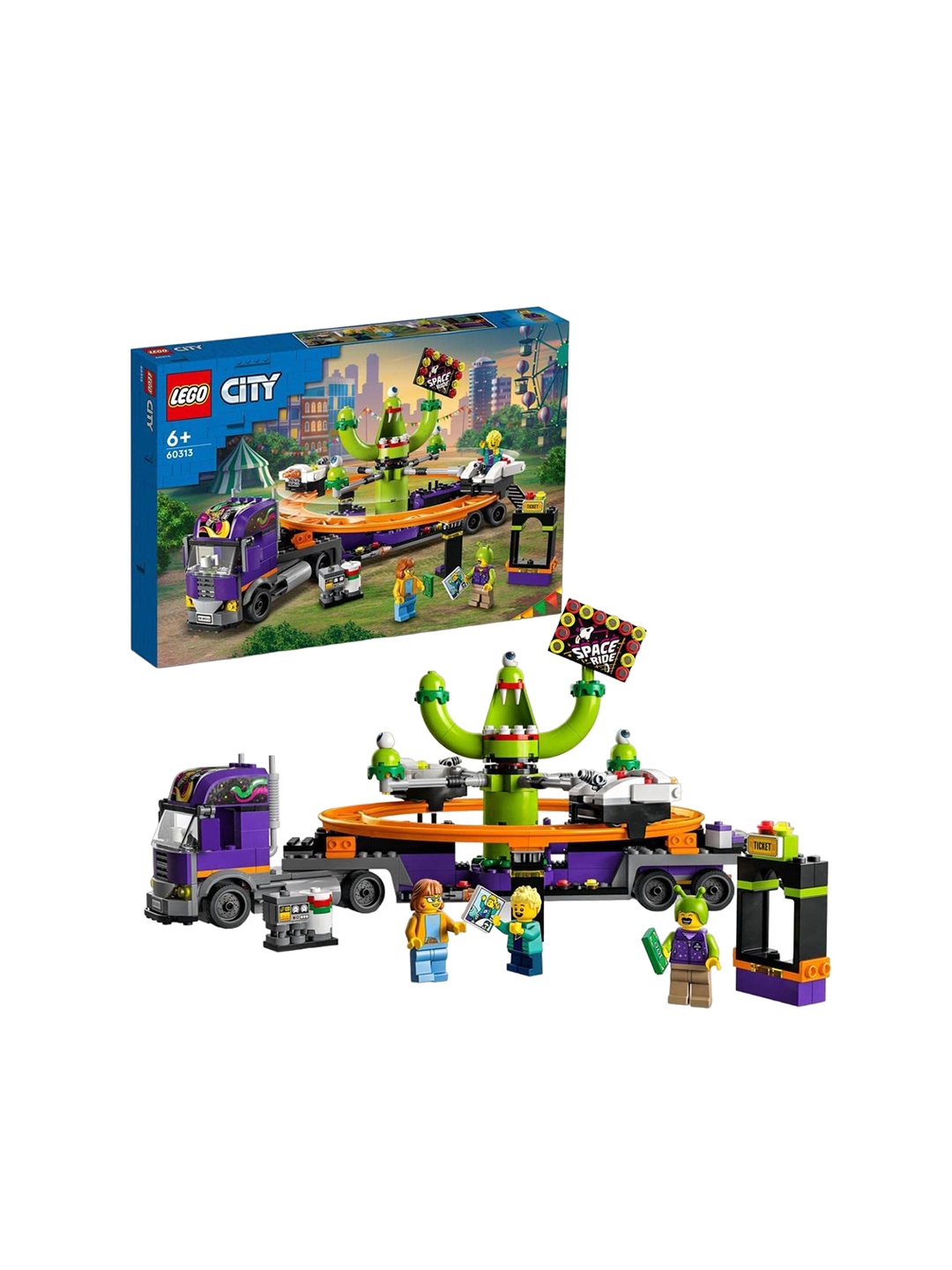 

LEGO Kids 433 Pcs City Space Ride Amusement Truck Building Kit, Green