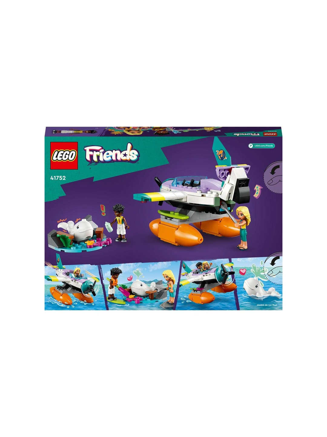 

LEGO Kids 203 Pieces Friends Sea Rescue Plane Building Toy Set, Orange
