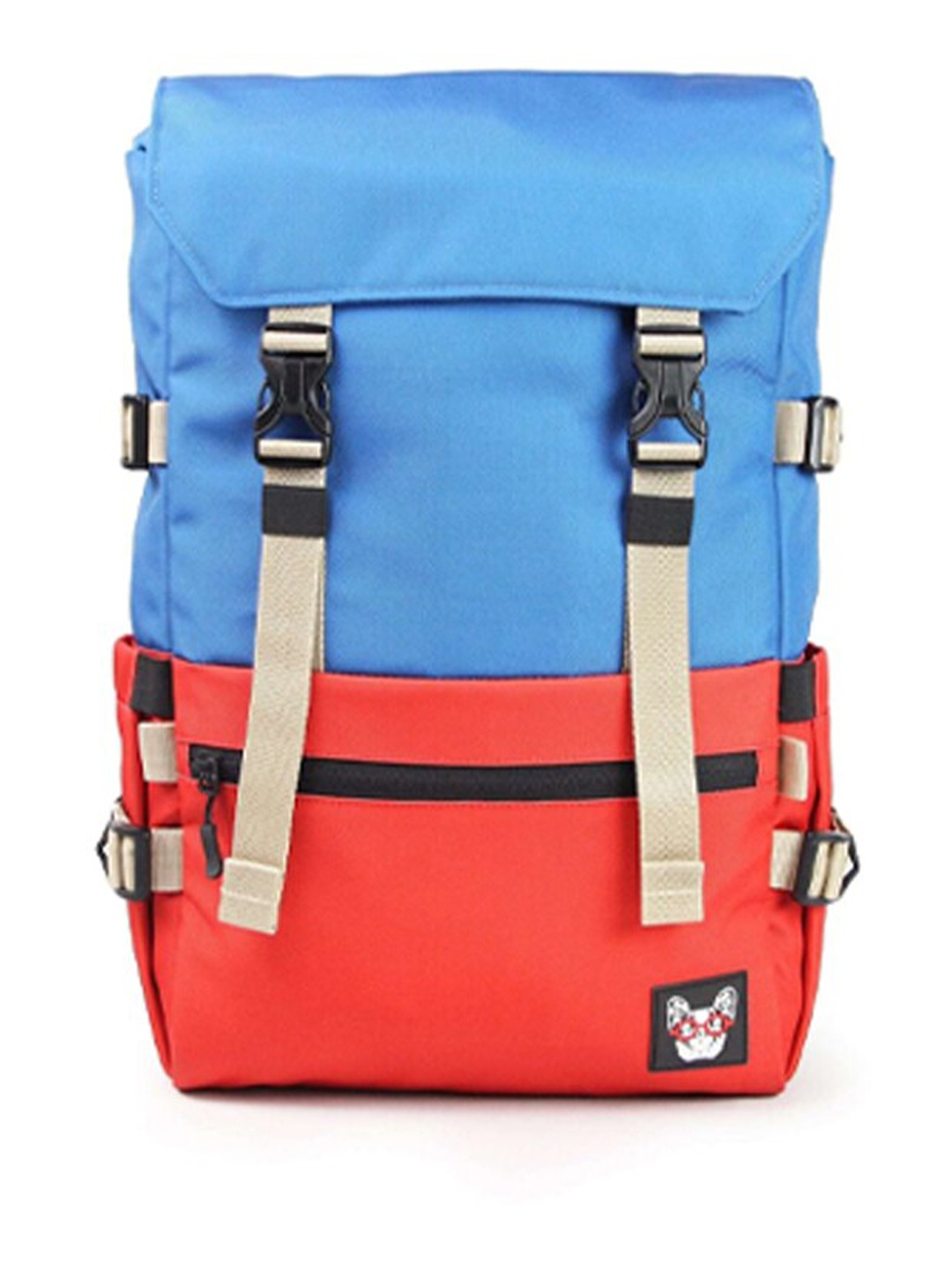 

MADBRAG Unisex Colourblocked Backpack with Compression Straps, Blue