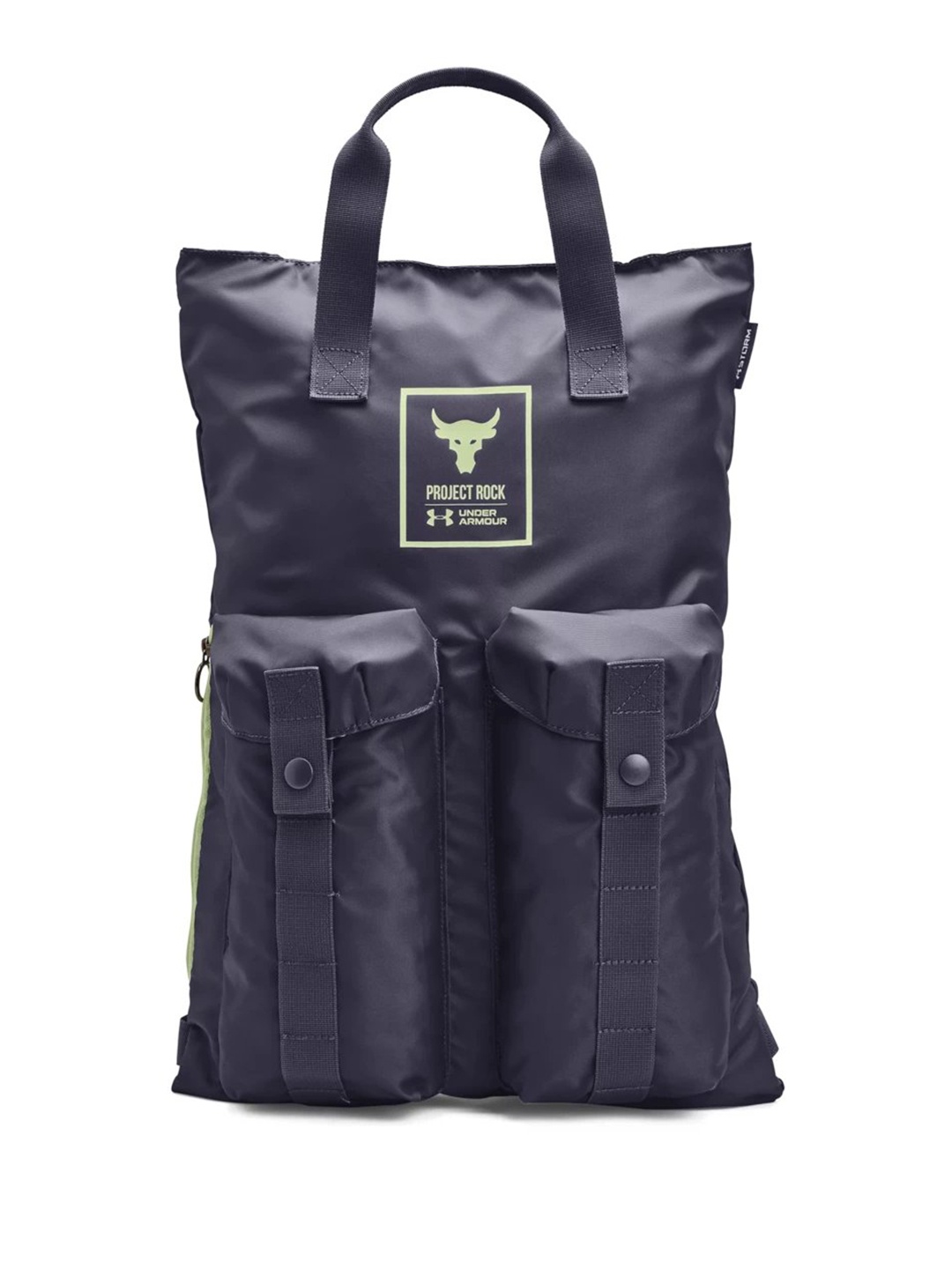 

UNDER ARMOUR Unisex Typography Printed Project Rock Gym Sackpack Backpack 19L, Navy blue