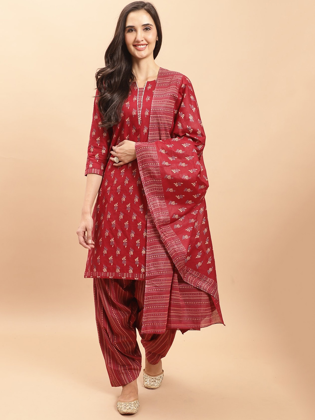 

Roly Poly Ethnic Motifs Printed Kurta with Salwar & Dupatta, Maroon