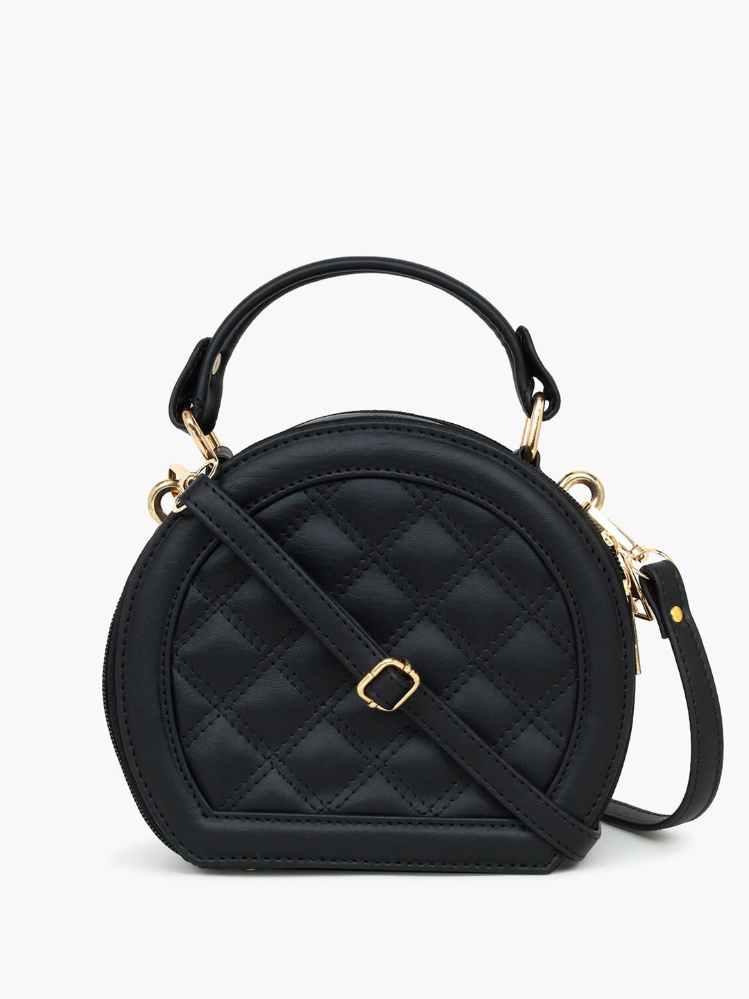 

DressBerry Quilted Swagger Sling Bag, Black