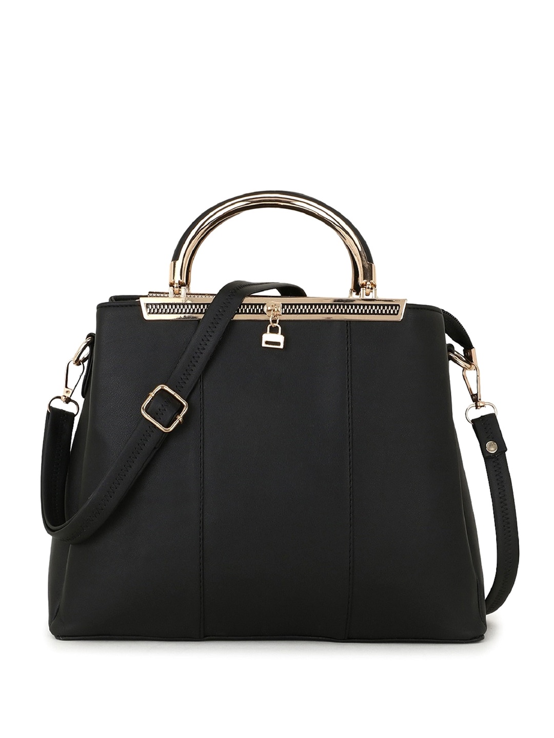 

DressBerry Black Structured Handheld Bag