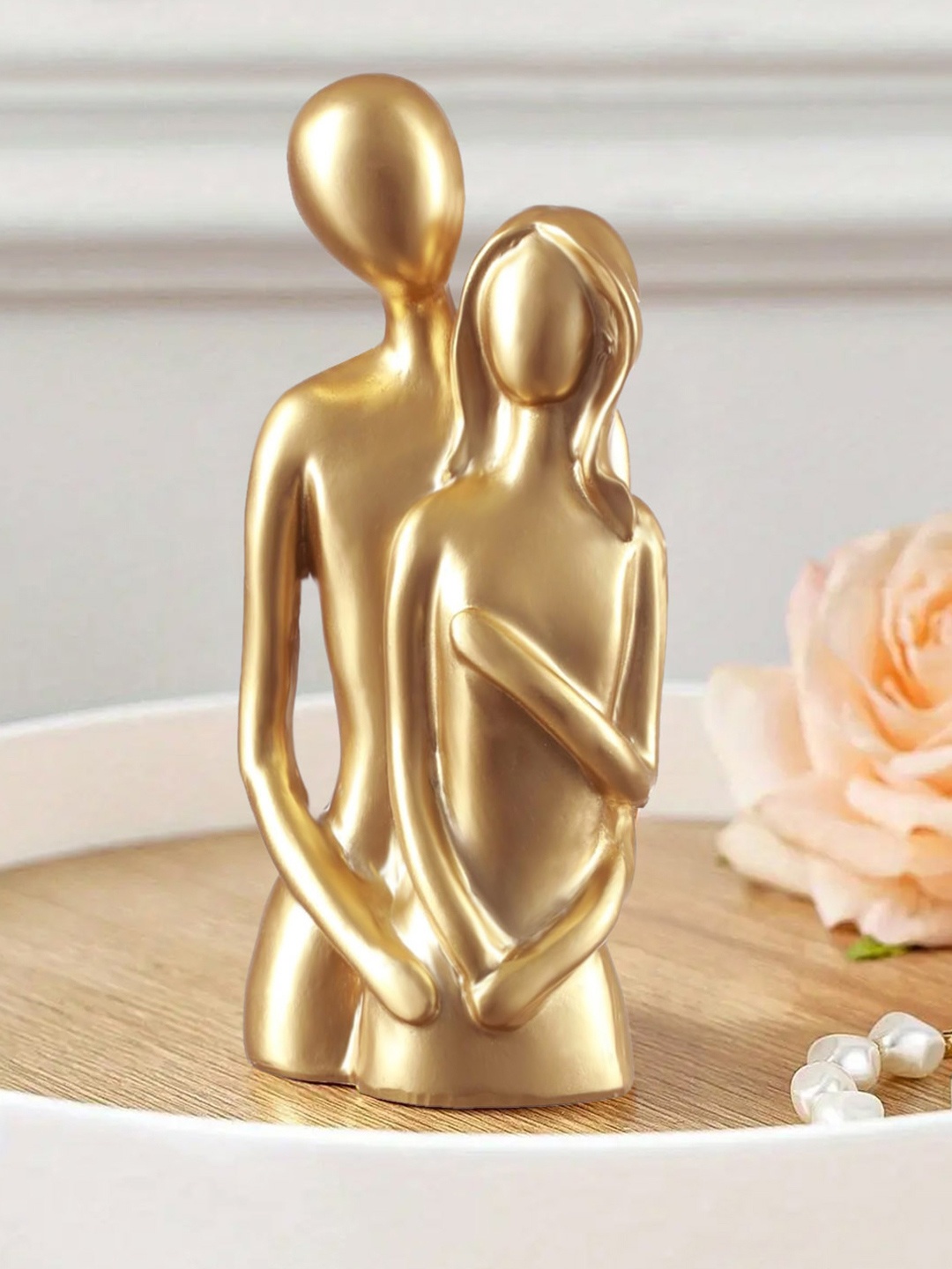 

TIED RIBBONS Gold-Toned Love Couple Figurine Showpiece