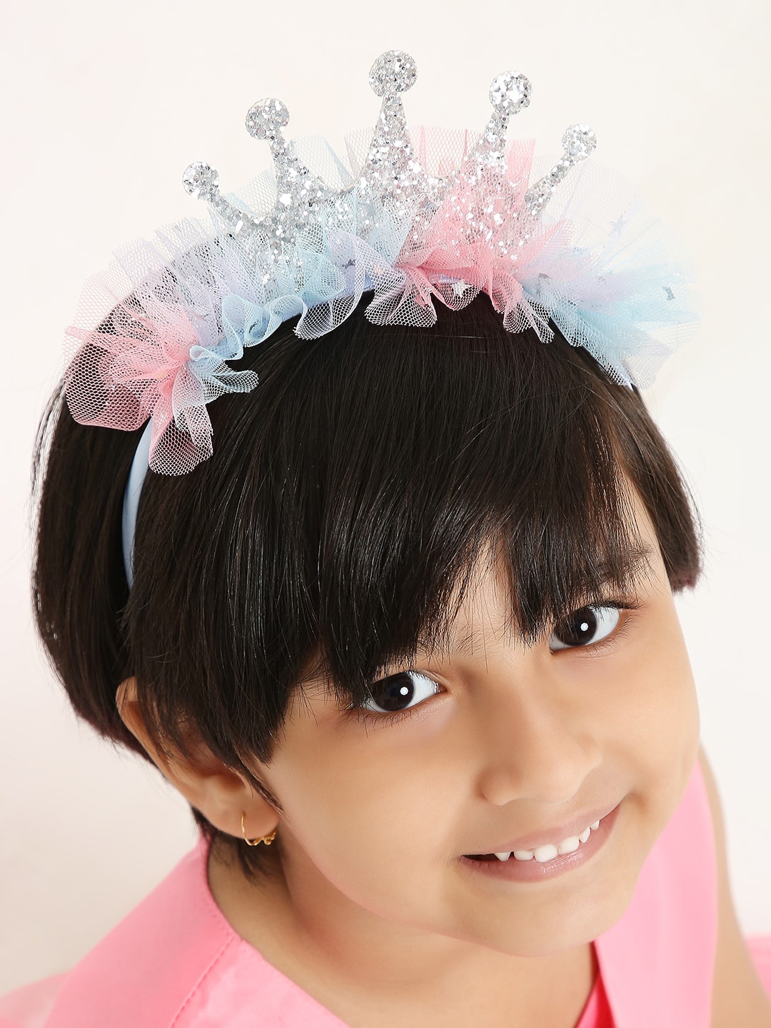 

Aye Candy Girls Embellished Crown Hairband With Cape & Star Magic Wand, Pink