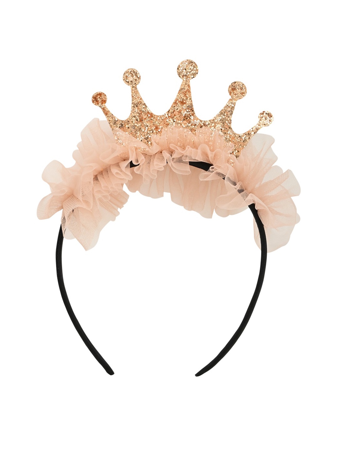 

Aye Candy Girls Embellished Crown Hairband With Butterfly Magic Wand, Peach