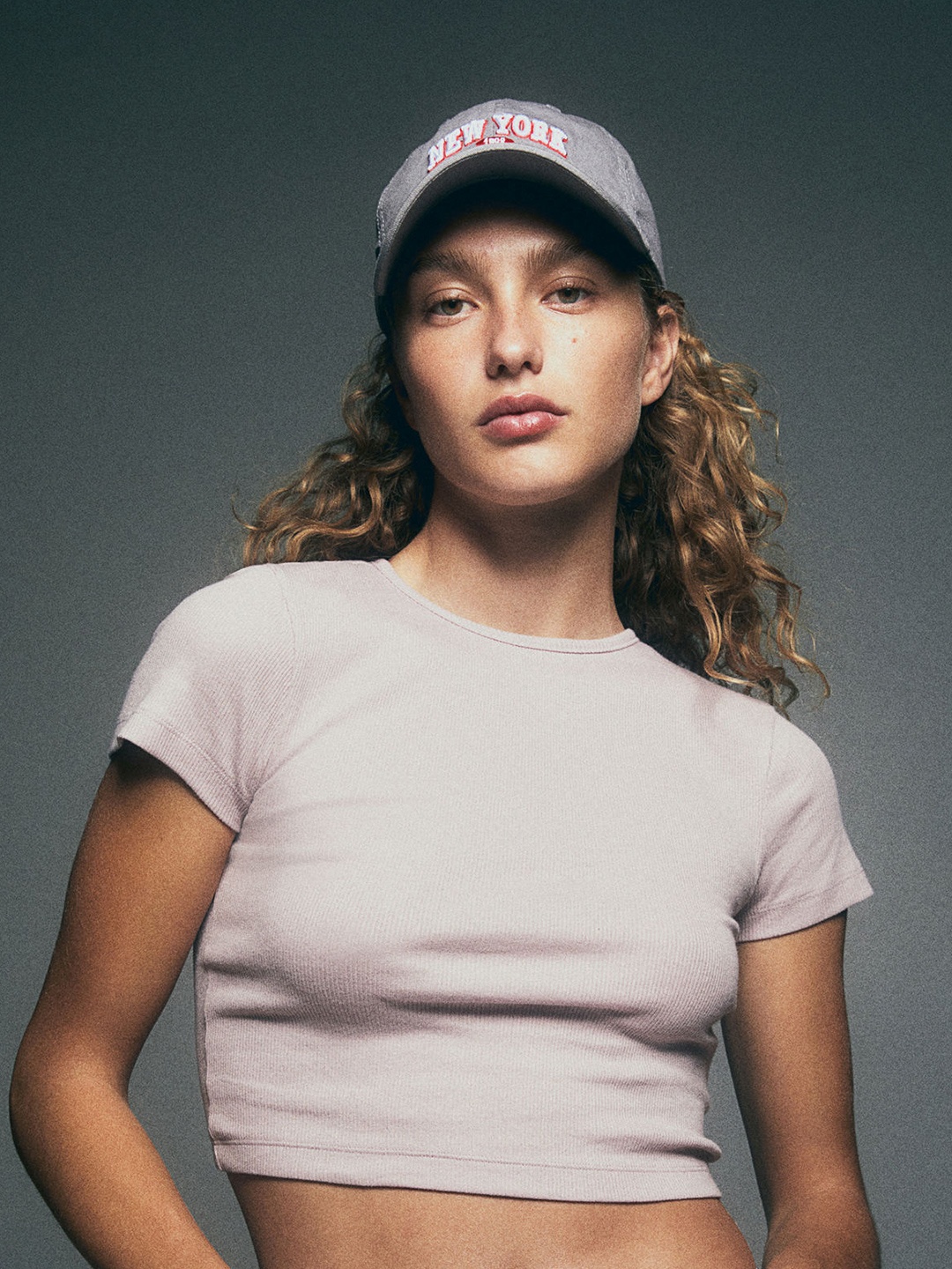 

H&M Ribbed Cropped Top, Pink