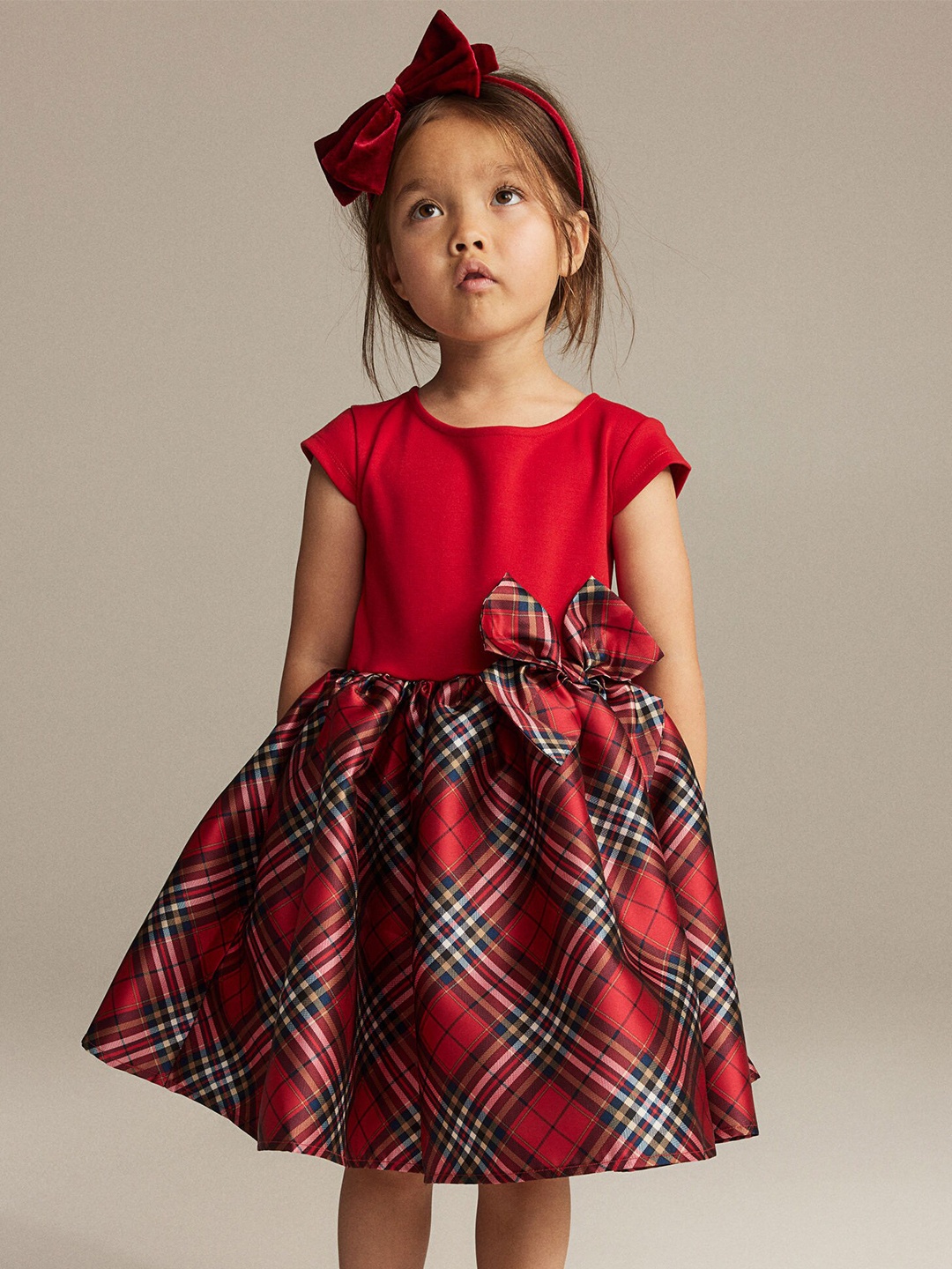 

H&M Girls Flared-Skirt Dress, Red