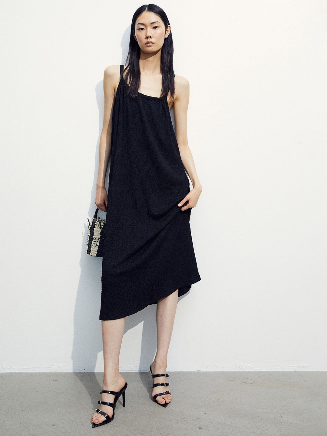 

H&M Textured Jersey Dress, Black