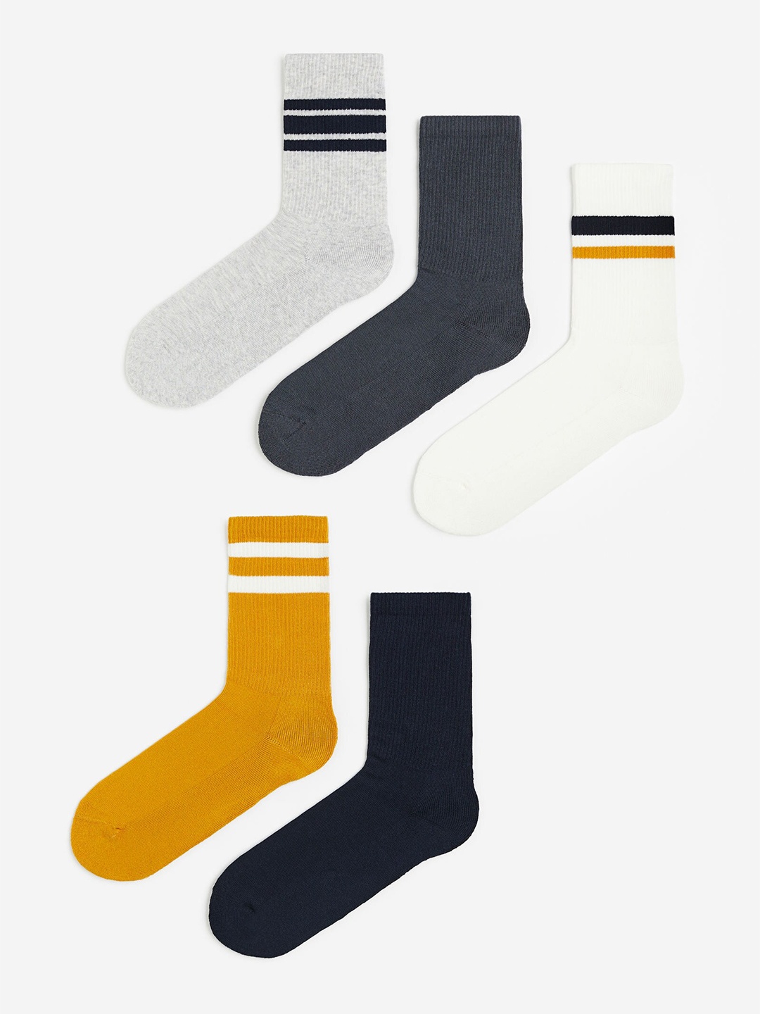 

H&M Men 5-Pack Socks, Yellow