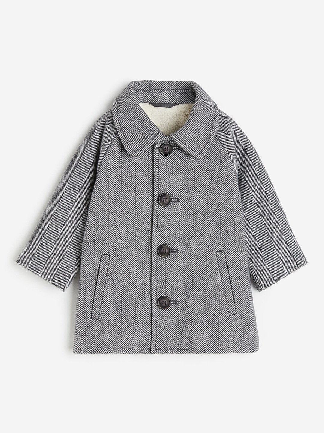 

H&M Boys Pile-Lined Coat, Grey