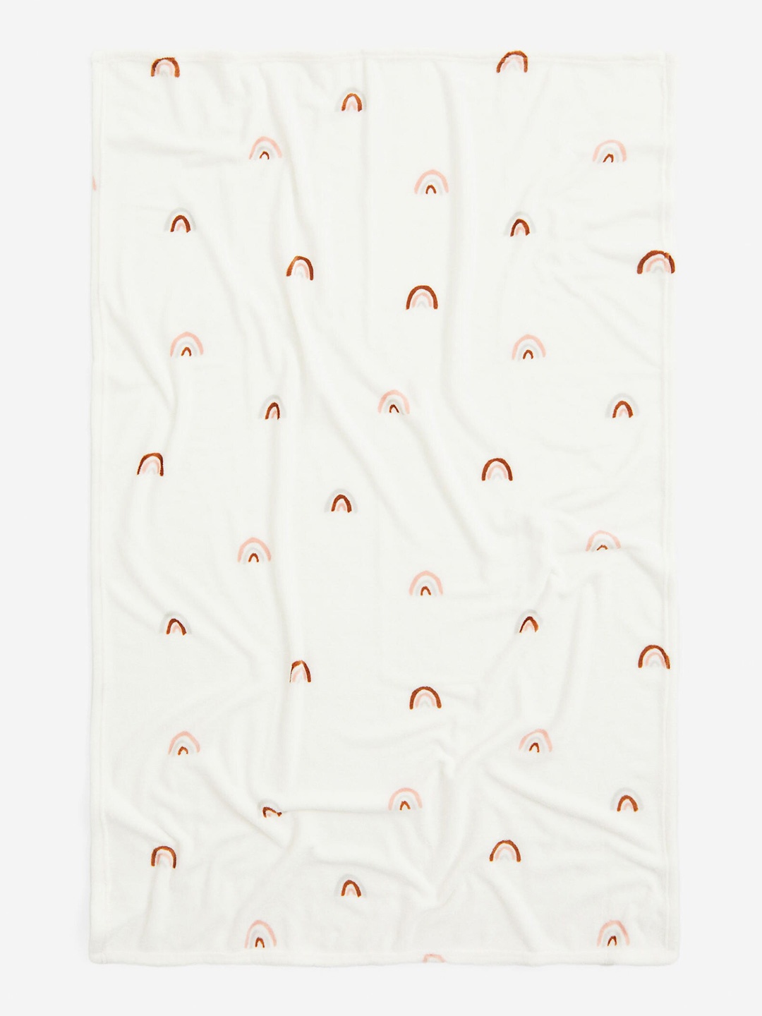 

H&M White & Red Patterned Fleece Blanket