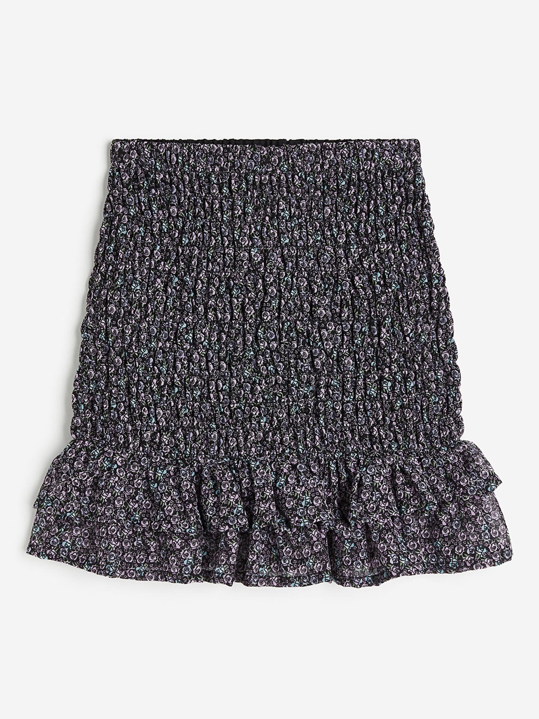 

H&M Girls Smocked Chiffon Skirt, Black