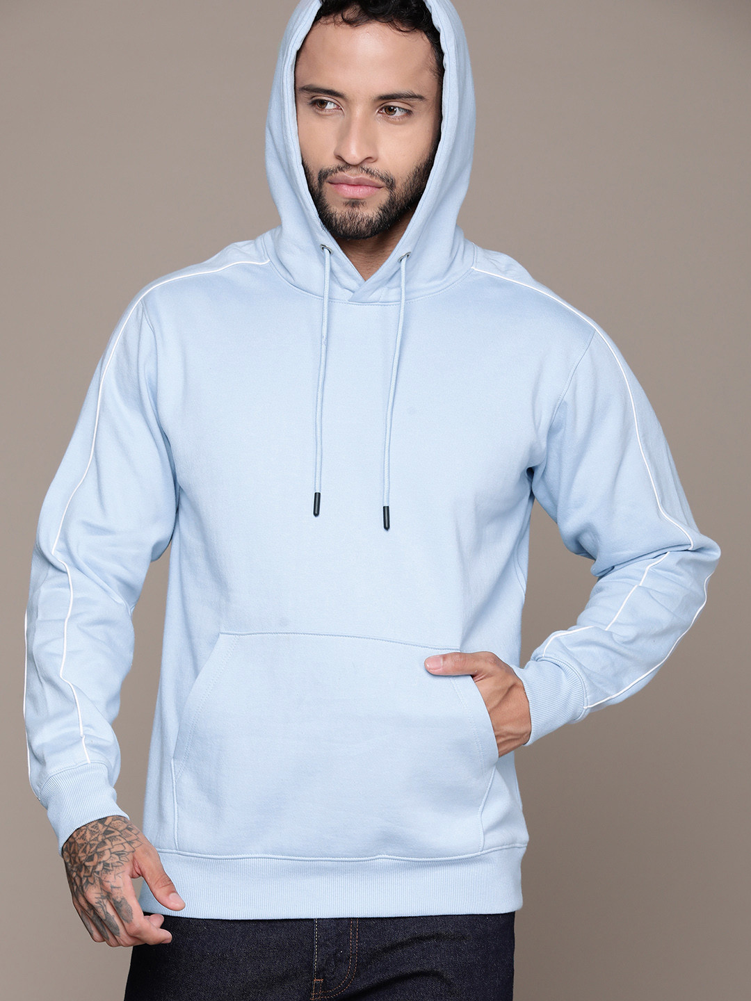 

Roadster Men Hooded Sweatshirt, Turquoise blue
