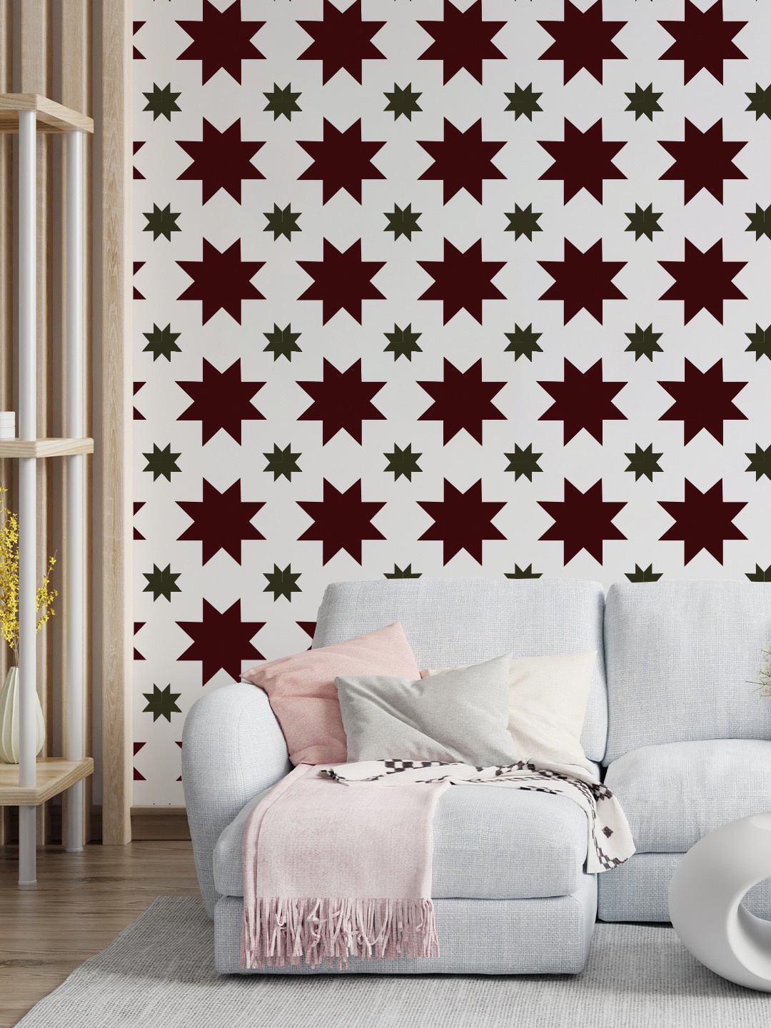 

KAYRA DECOR Black & White Leo Star Design Stencil for Wall Painting