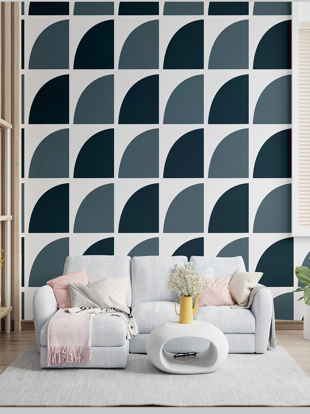 

KAYRA DECOR Black & White Arch Style Design Stencil for Wall Painting