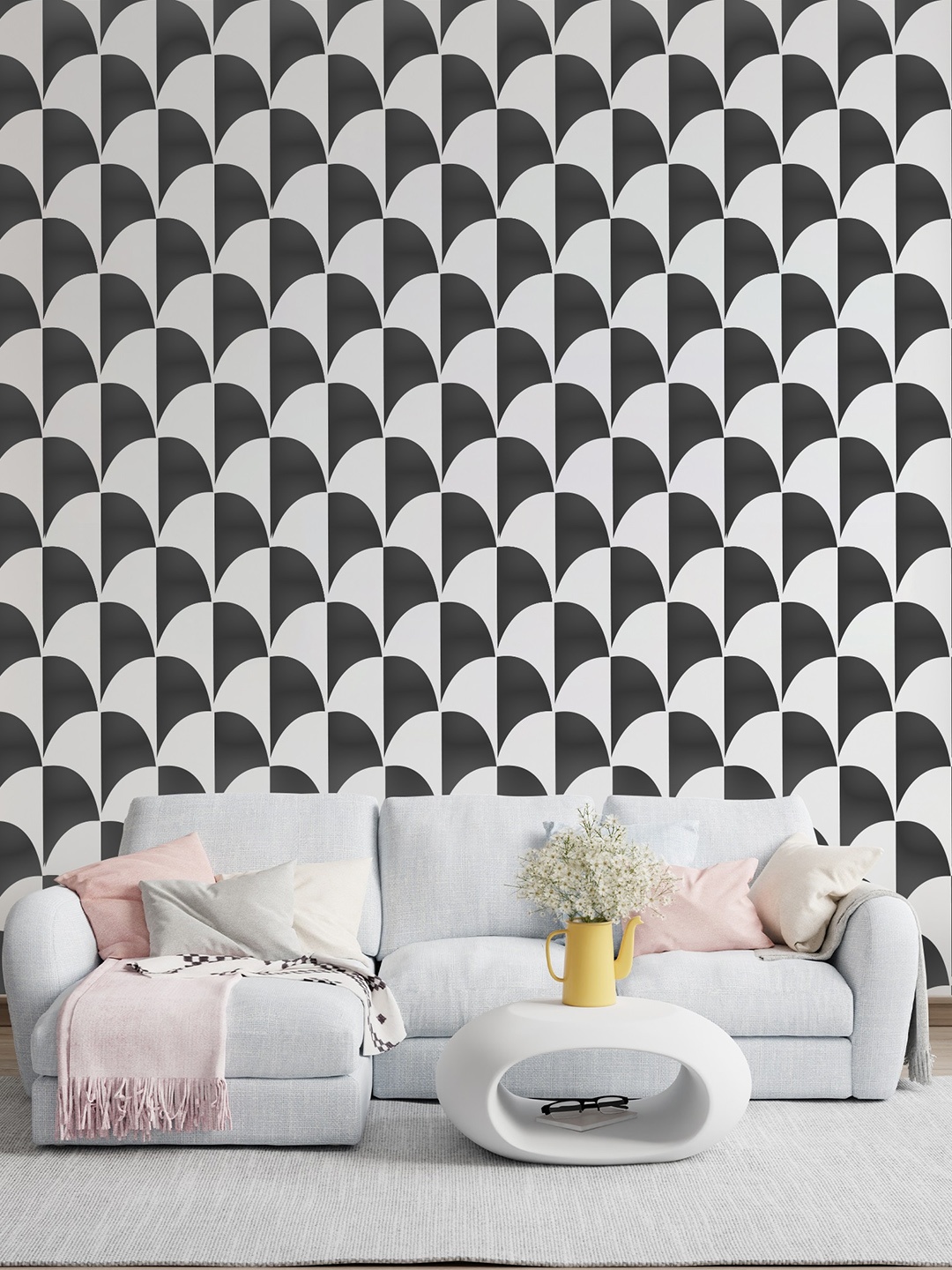 

KAYRA DECOR Black & White Imperial Design Stencil for Wall Painting