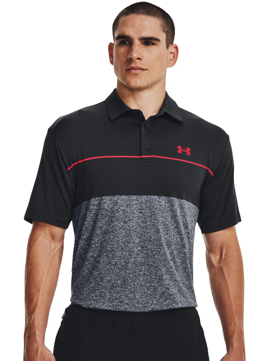 

UNDER ARMOUR Playoff Polo 2.0 Colourblocked Short Sleeves T-Shirt, Black