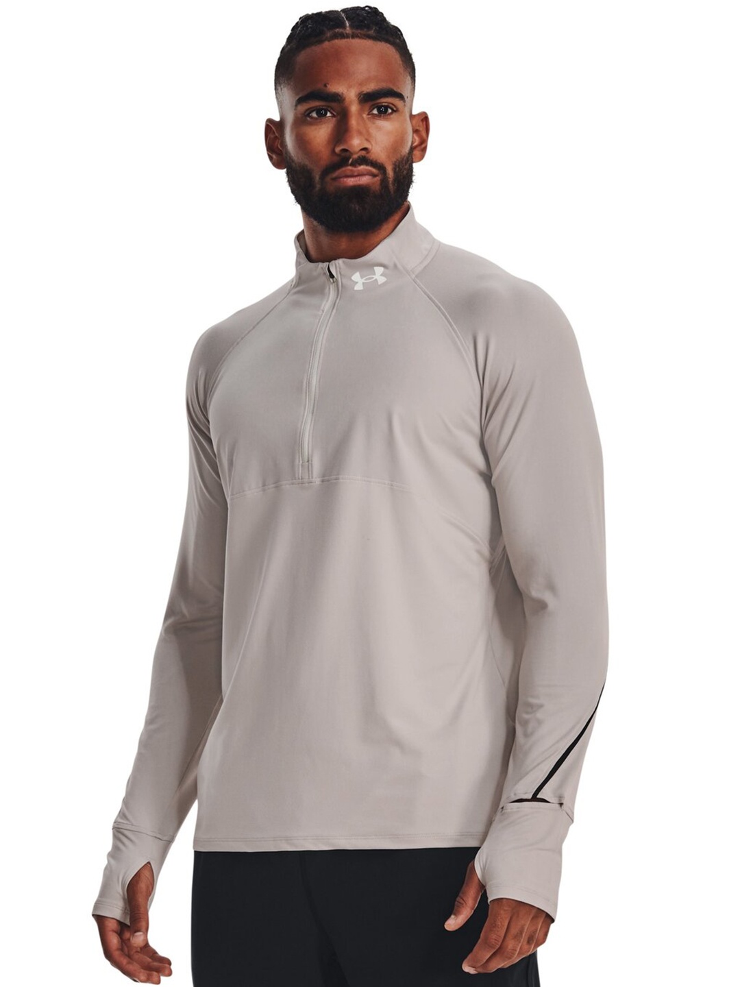 

UNDER ARMOUR Qualifier Run 2.0 Half-Zip Slim Fit Running T-Shirt, Grey