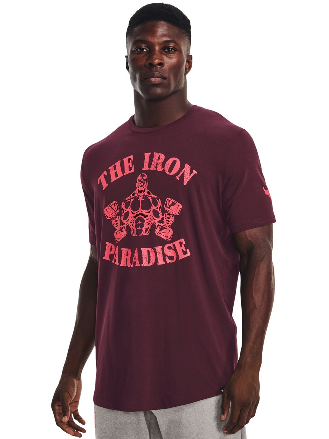 

UNDER ARMOUR UA Project ROCK IPBC Printed Short Sleeves T-Shirt, Maroon