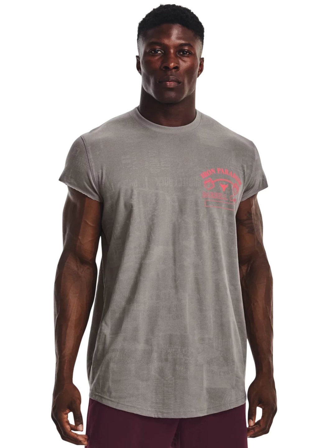 

UNDER ARMOUR Project Rock Show Your Gym Printed Relaxed Fit T-Shirt, Grey