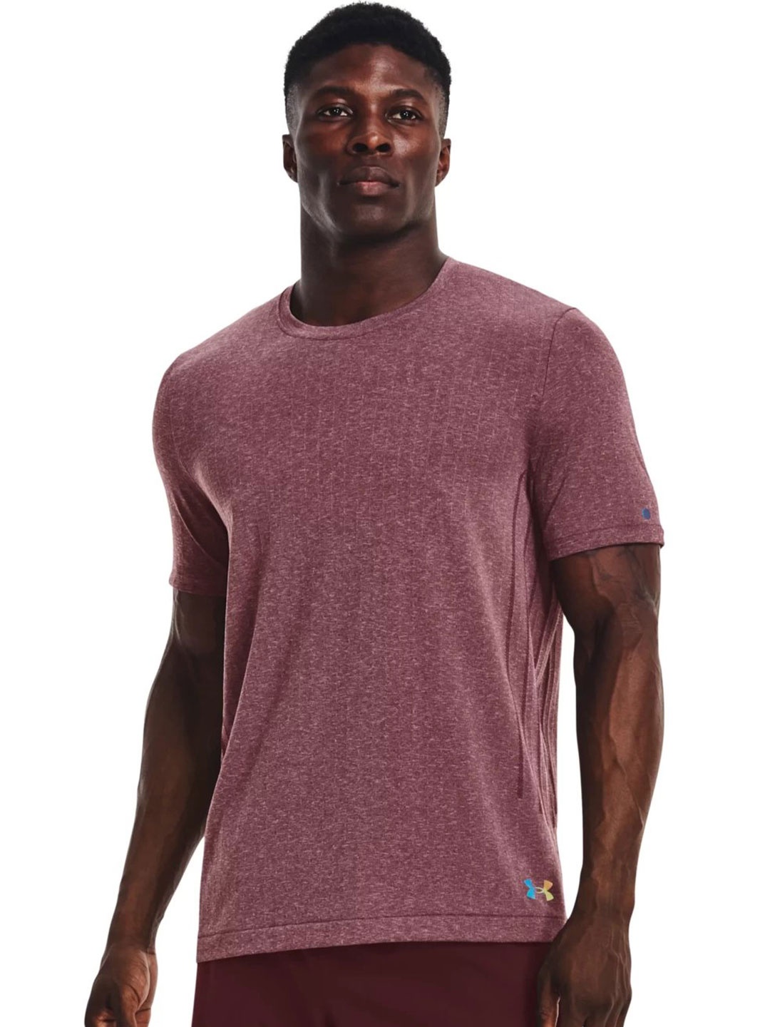 

UNDER ARMOUR Striped Slim Fit Rush Seamless Training T-Shirt, Red