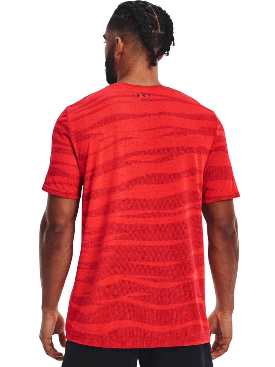 

UNDER ARMOUR Wave-Printed Slim Fit Seamless Short Sleeves Training T-Shirt, Red