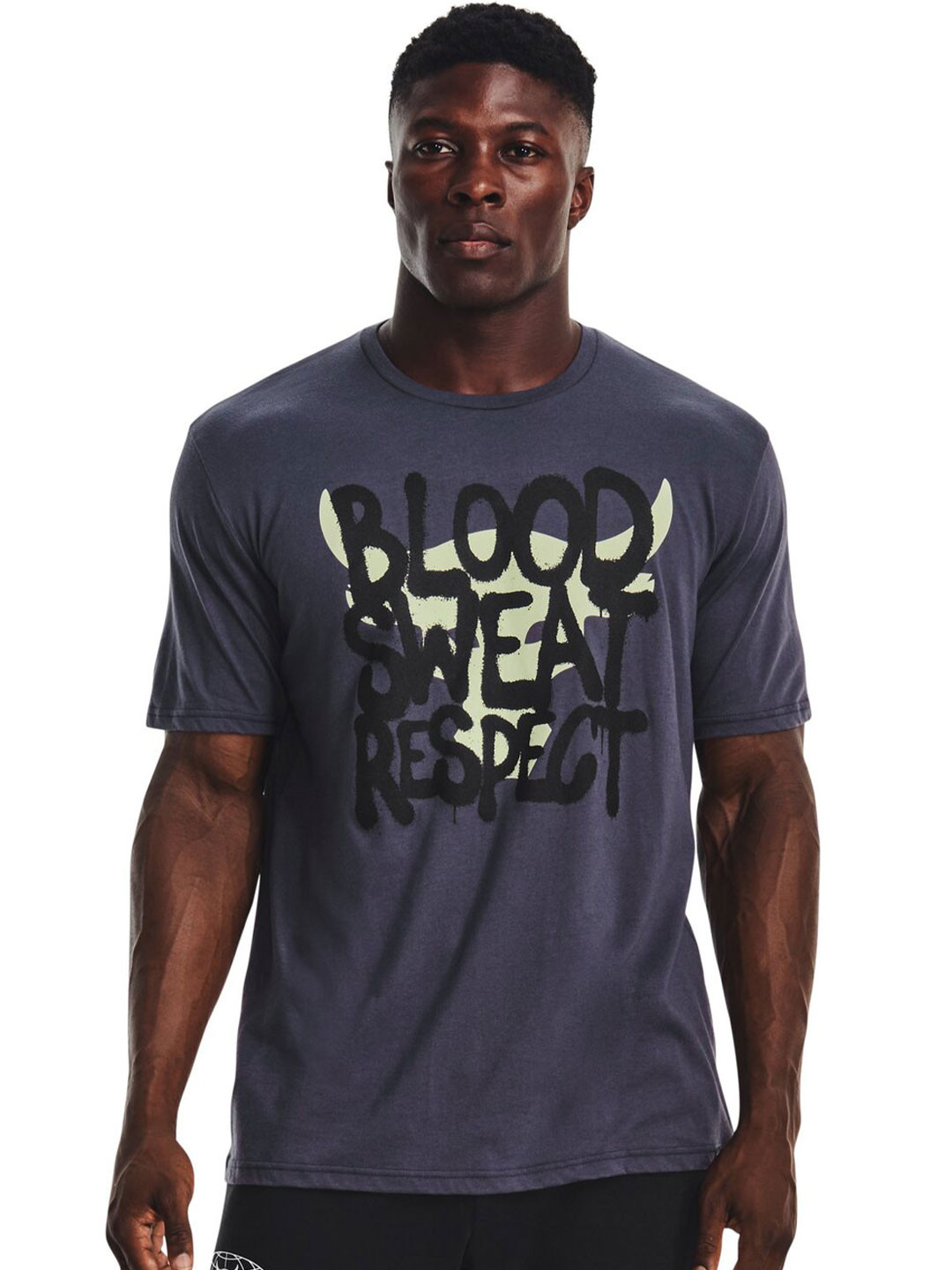 

UNDER ARMOUR Project Rock Q3 Payoff Typographic Printed Relaxed Fit Training T-Shirt, Grey