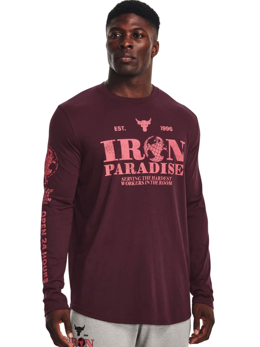 

UNDER ARMOUR Typographic Printed Relaxed Fit T-Shirt, Maroon