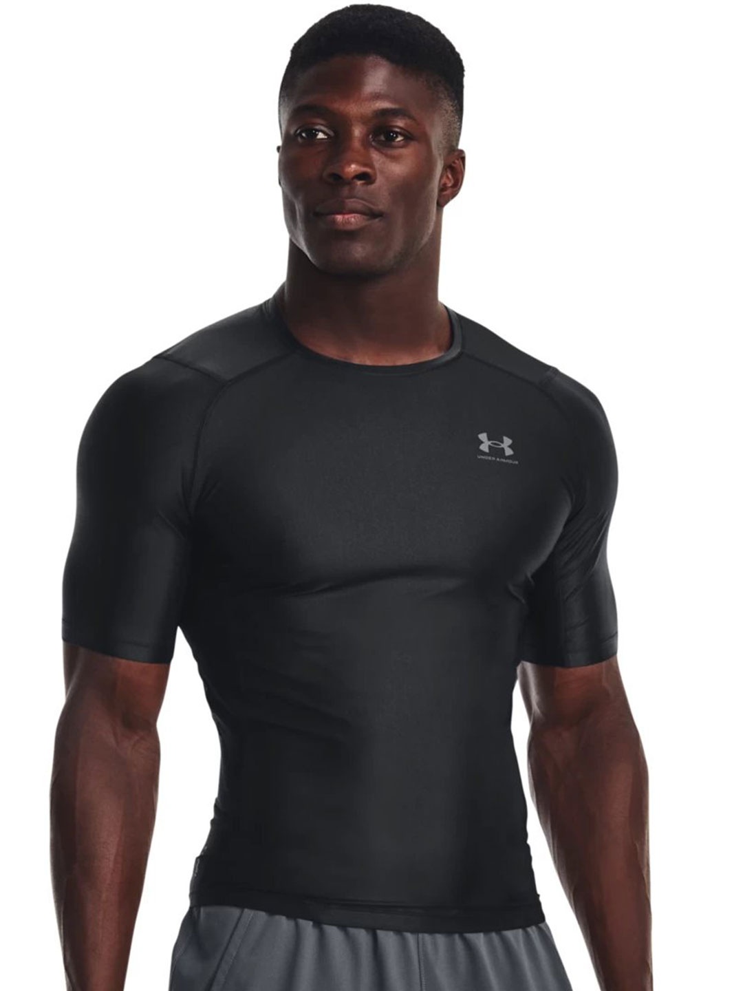 

UNDER ARMOUR Round Neck Compression Fit T-Shirt, Black