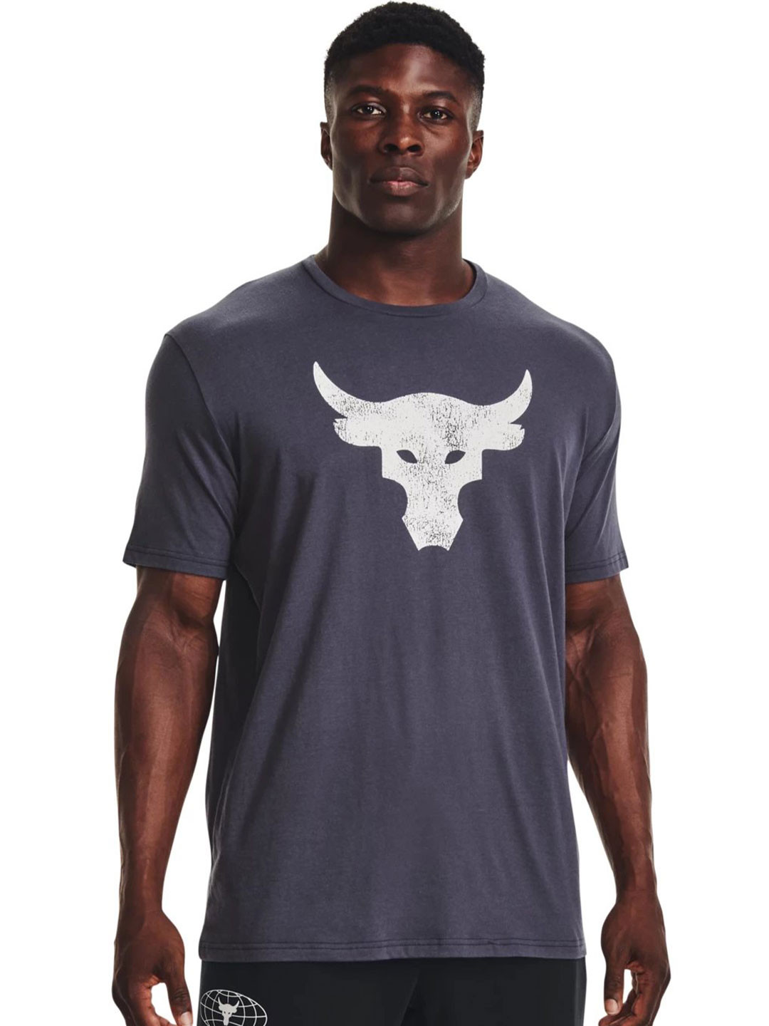 

UNDER ARMOUR Project Rock Brahma Bull Printed Short Sleeves Relaxed Fit T-Shirt, Grey