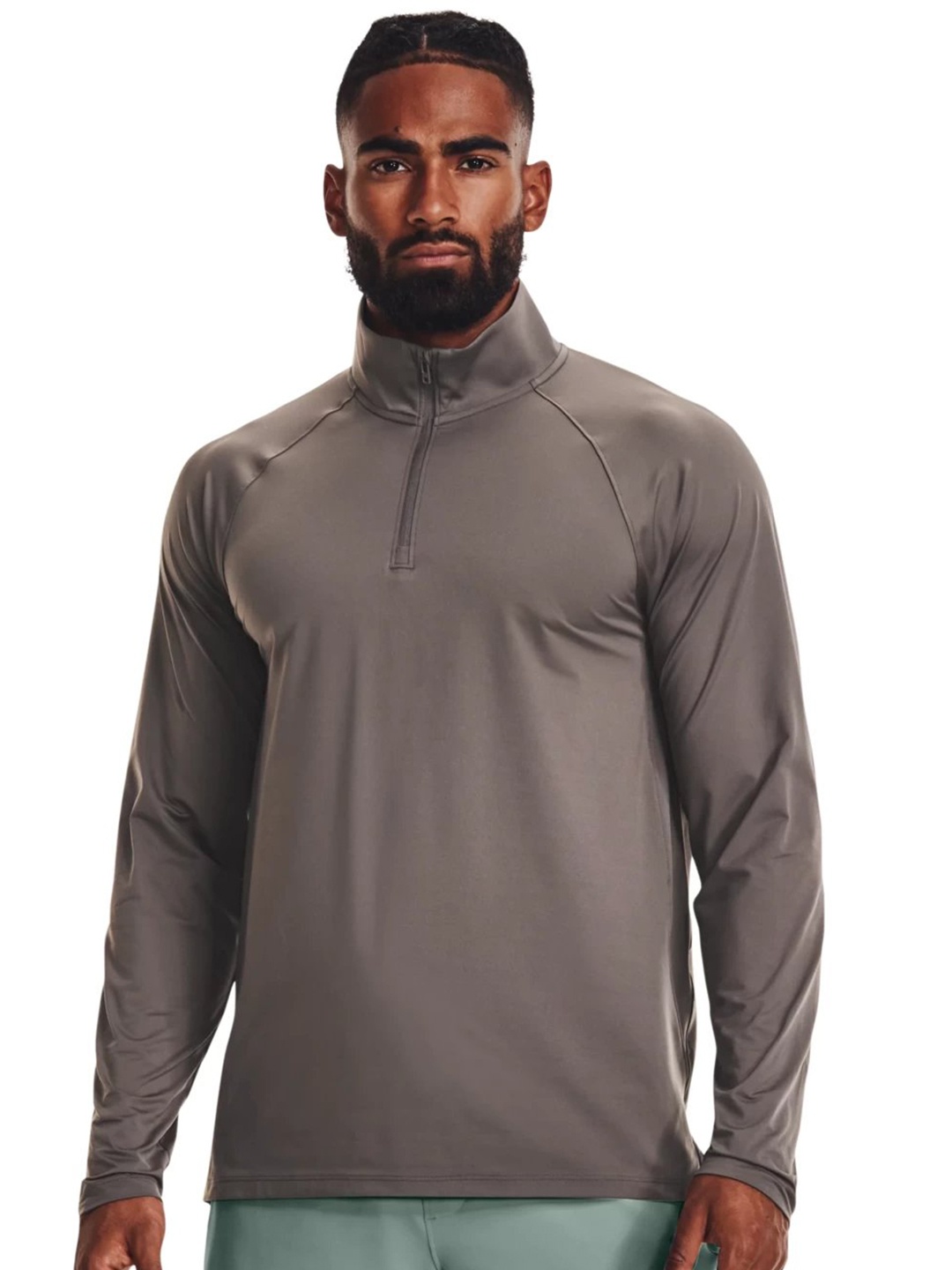 

UNDER ARMOUR Slim Fit Meridian 1/4 Zip Training T-Shirt, Brown