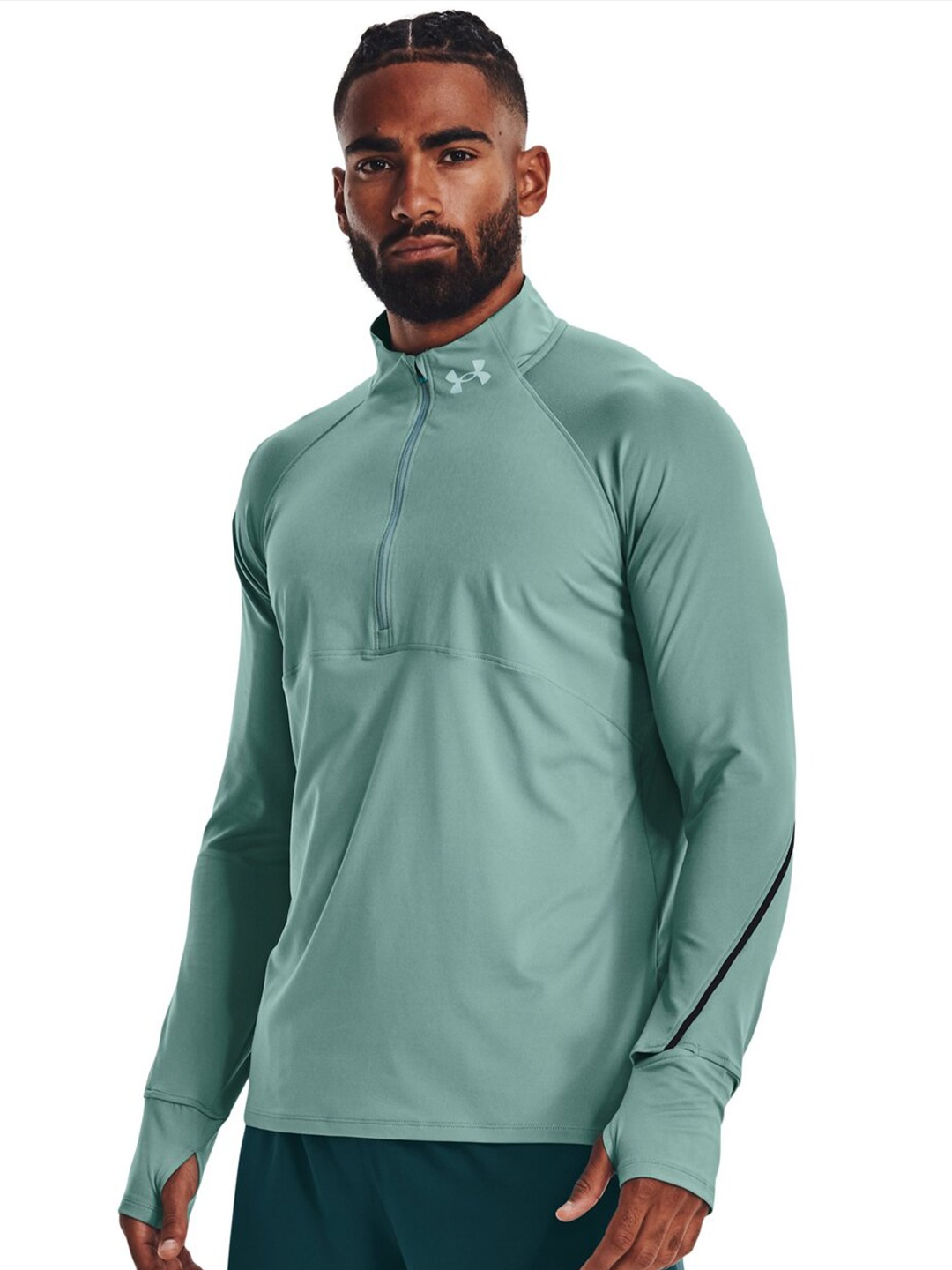 

UNDER ARMOUR Qualifier Run 2.0 Slim Fit Half-Zip T-Shirt, Green