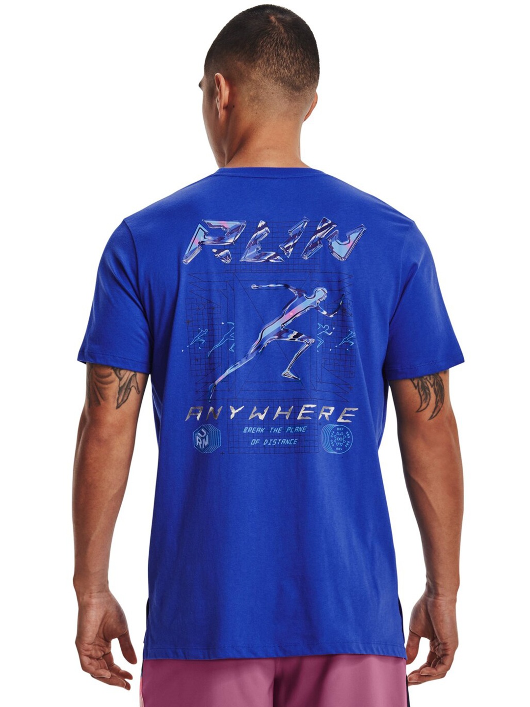 

UNDER ARMOUR Slim Fit Run Anywhere Running T-Shirt, Blue