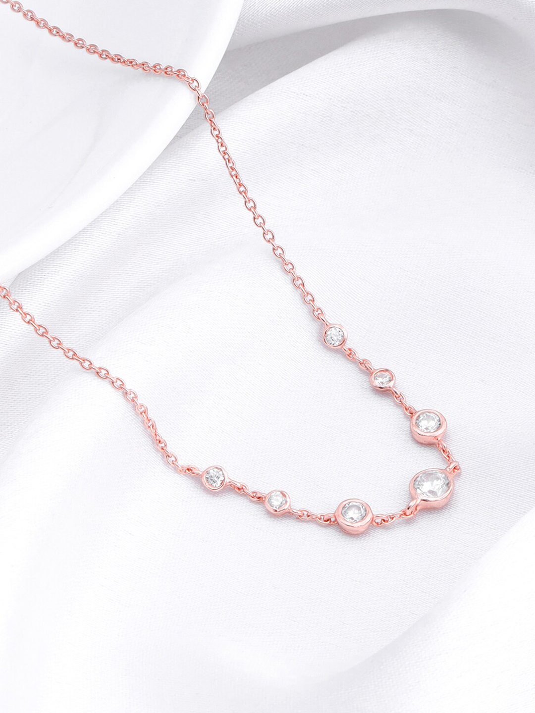 

GIVA 925 Silver Rose Gold Stoned Necklace