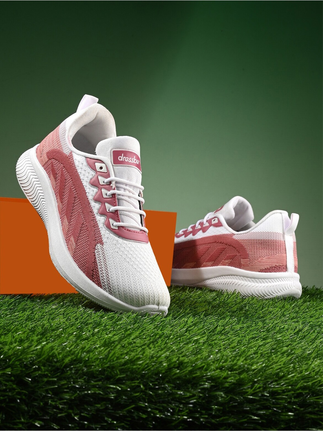 

DressBerry Women Pink & White Mesh Walking Shoes
