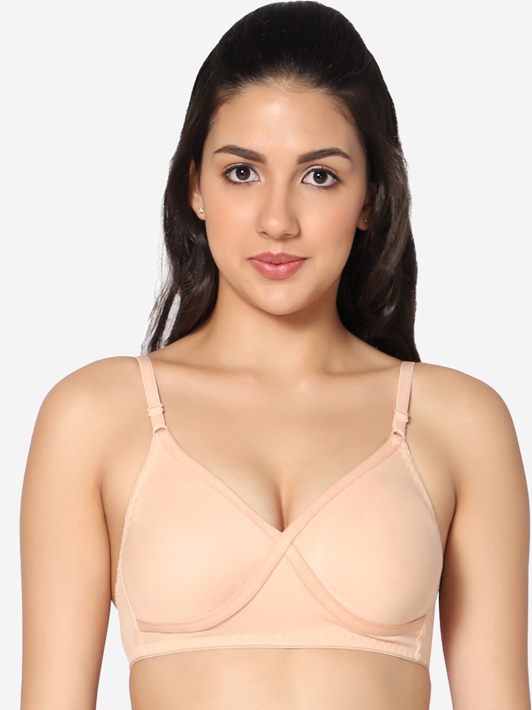 

In Care Seamless Full Coverage Pure Cotton T-shirt Bra With All Day Comfort, Beige