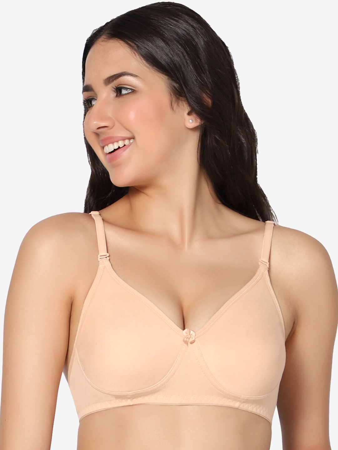 

In Care Seamless Full Coverage Pure Cotton T-shirt Bra With All Day Comfort, Nude