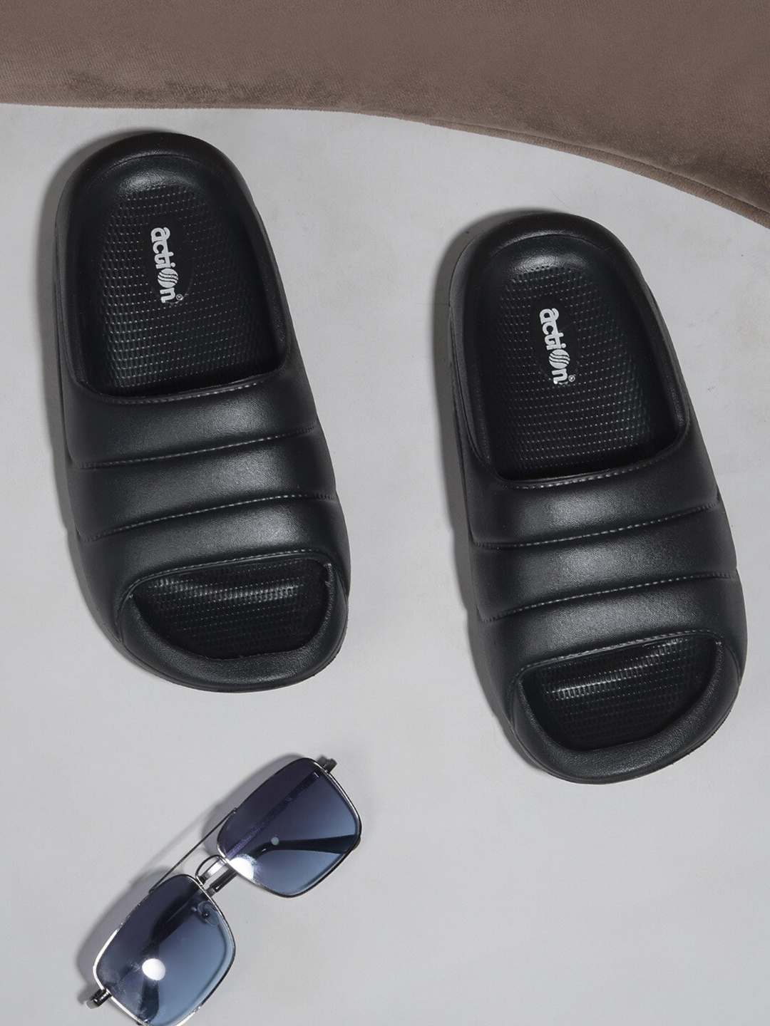 

Action Plus Women Rubber Sliders, Black