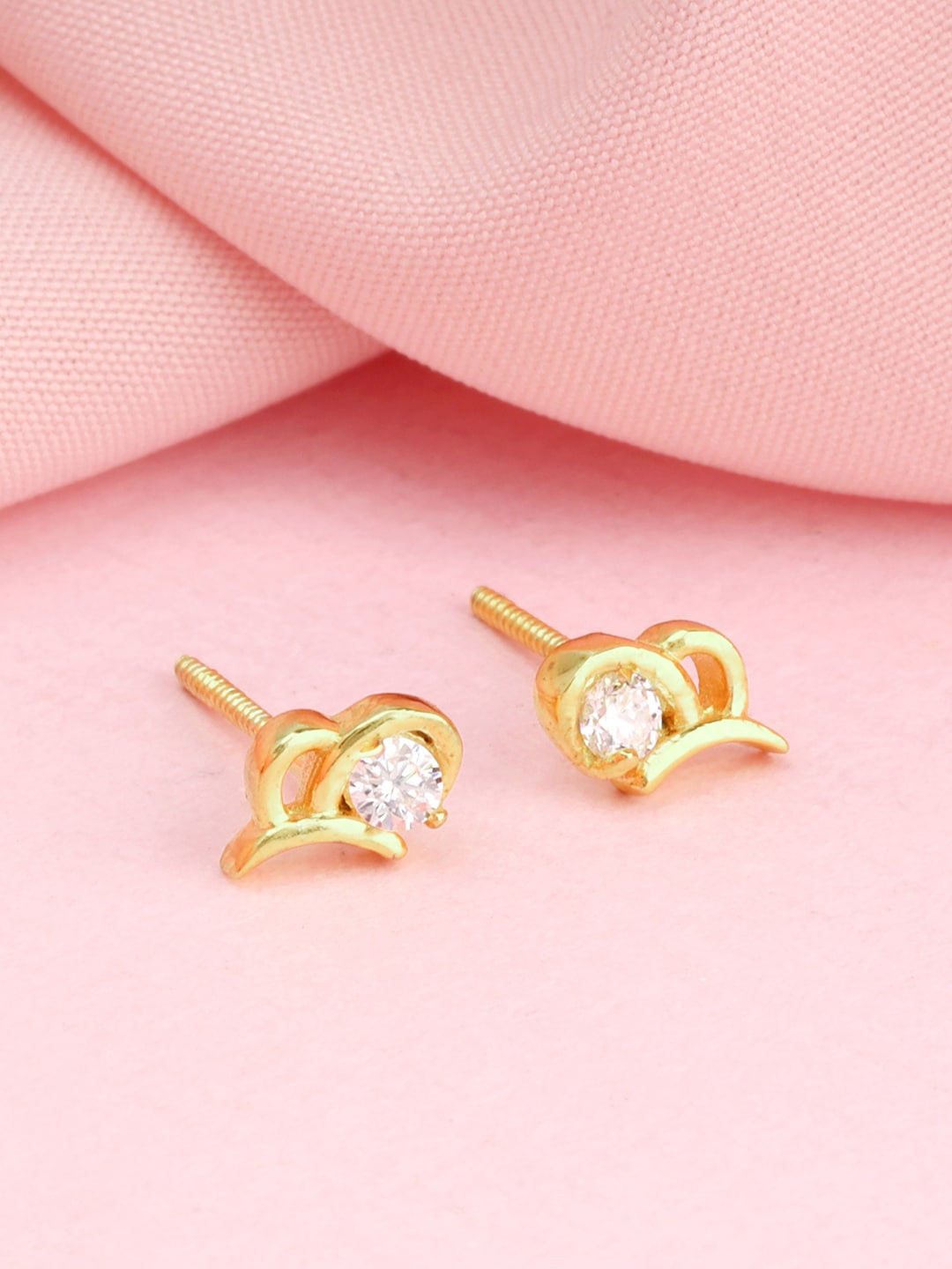 

GIVA Gold-Plated Zircon-Studded 925 Sterling Silver Contemporary Stud Earrings