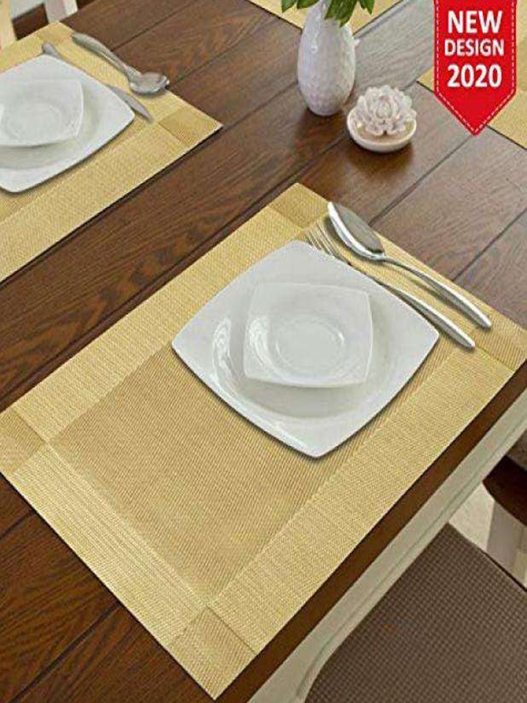 

Dakshya Industries Beige 2-Pcs Textured Table Placemats