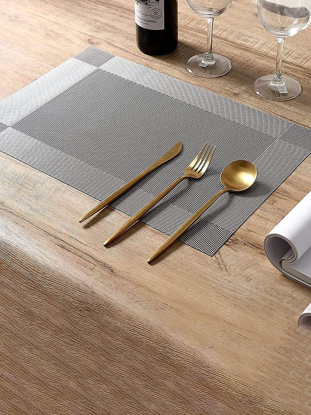 

Dakshya Industries 2 Pcs Grey Textured Table Placemats