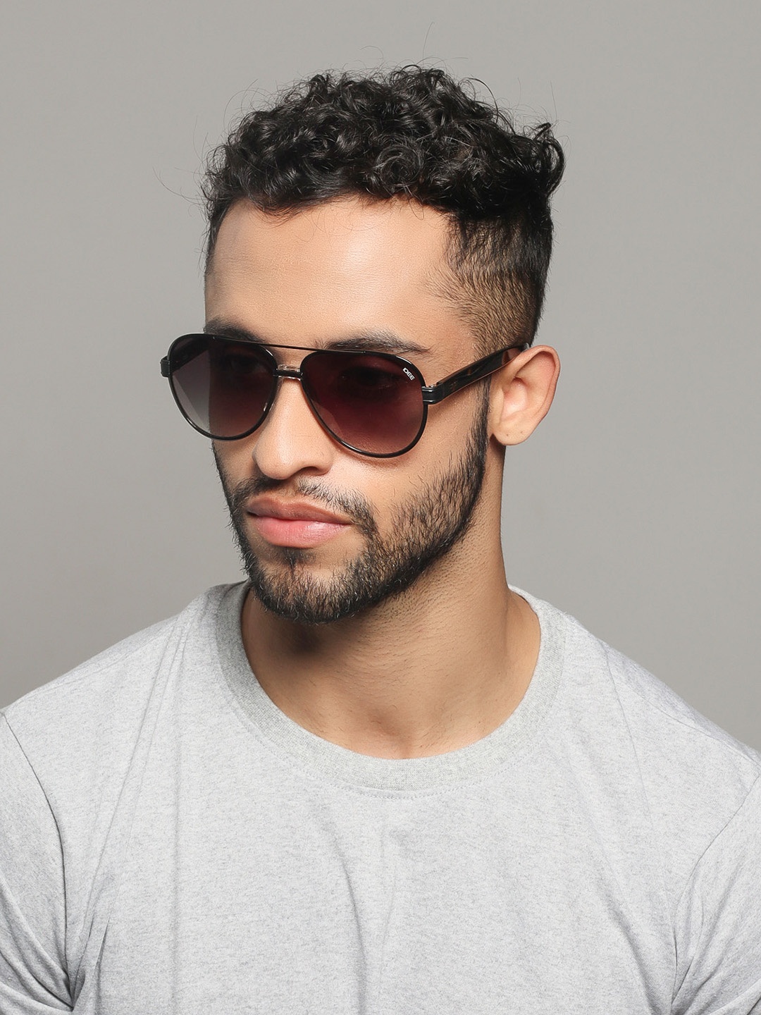 

IDEE Men Aviator Sunglasses with UV Protected Lens IDS2936C3SG, Grey