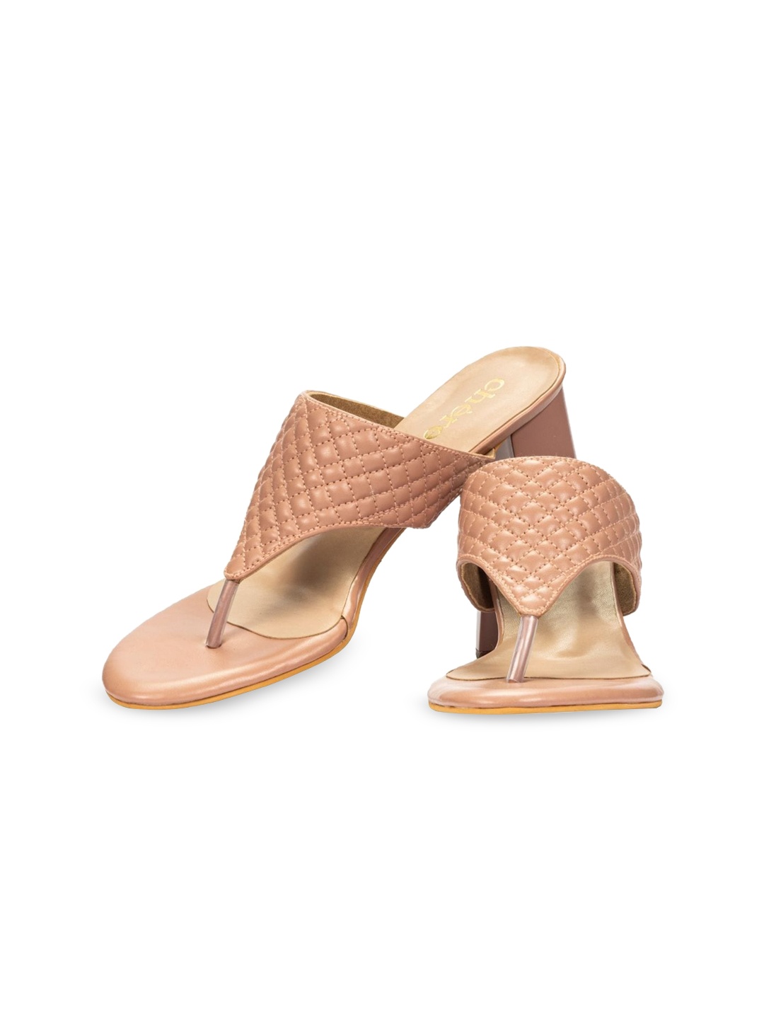 

Chere Quilted Open Toe Block Heels, Pink