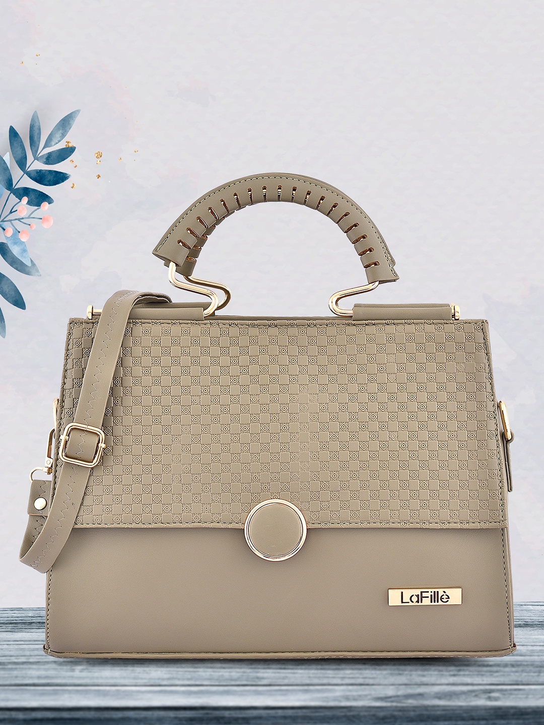 

LaFille Structured Handheld Bag, Beige